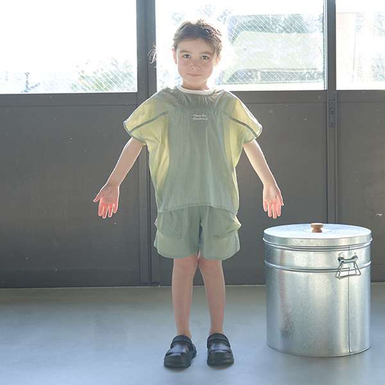 Easy Wide Nylon T-Shirt,Light khaki, large image number 5