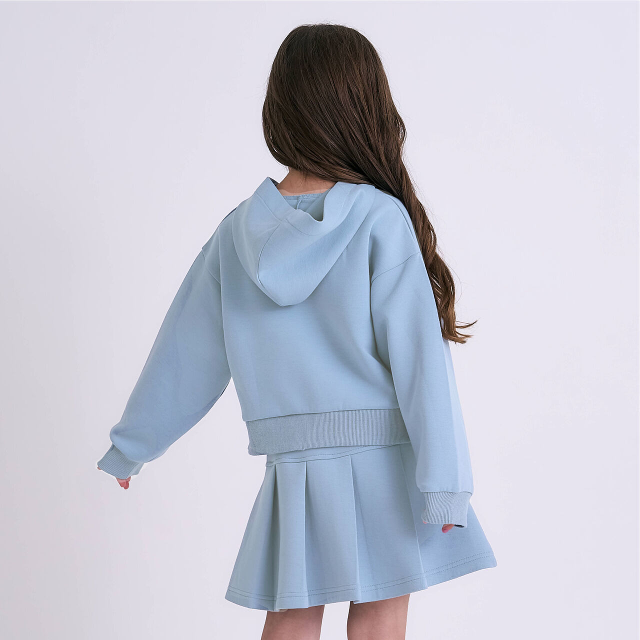 Anti-Stain Puffed Sweatshirt Hoodie / Cardboard,Sax blue, large image number 10