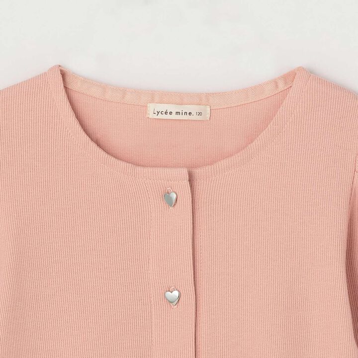 [Mini Length] Heart Button Ribbed Cardigan for Girls [Kids] [Children's Clothing],Blue gray, medium image number 21
