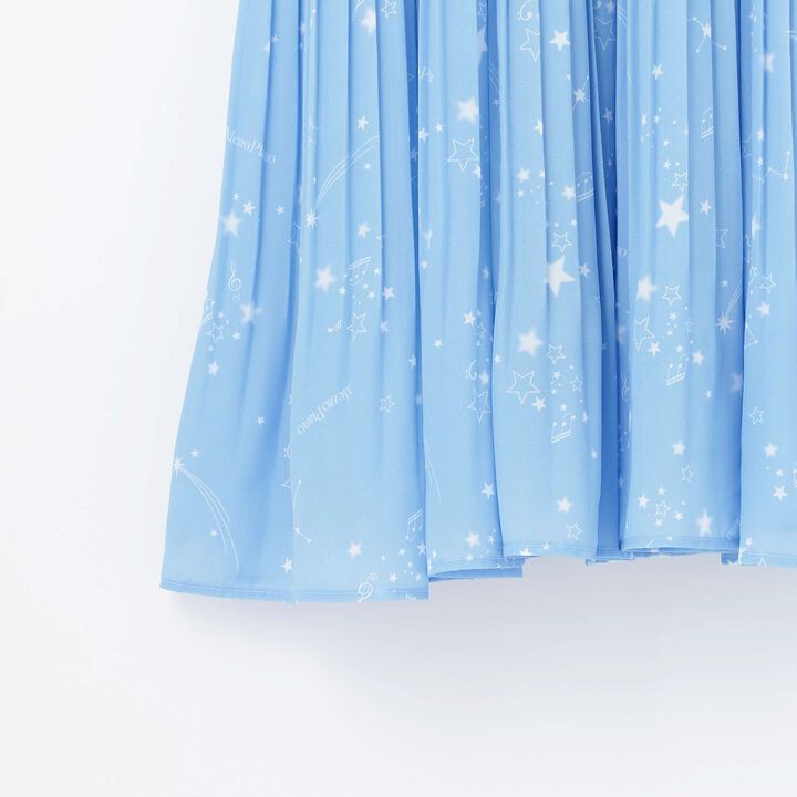 Assorted Fabric Pleated One-Piece Dress♪,Light blue, medium image number 5