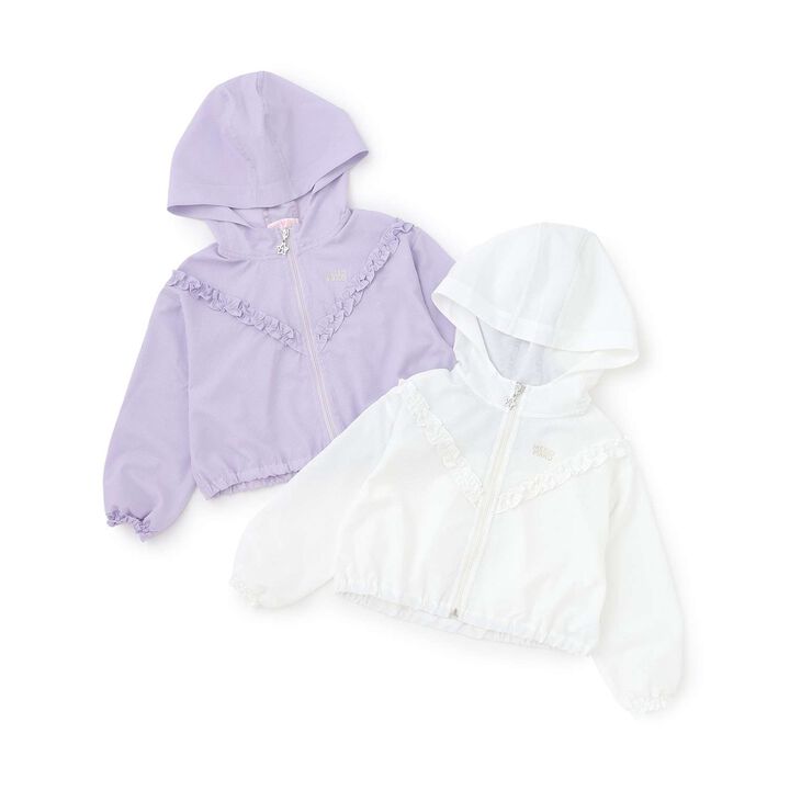UV Protection Frill Bomber Jacket,Pearl white, medium image number 7