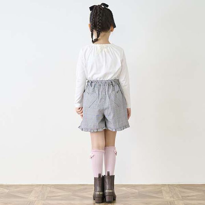 Glen Check Shorts with Bear Charm,Black, medium image number 10