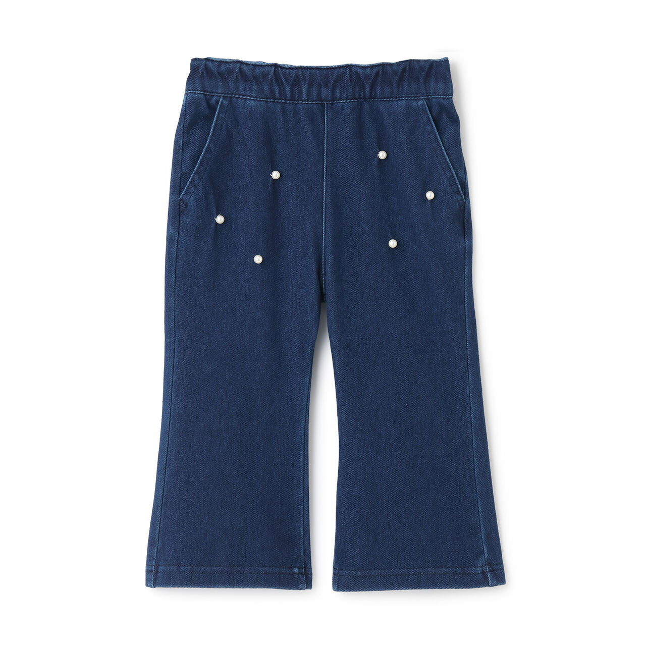 Pearl-Embellished Cut Pants,Blue, large image number 3