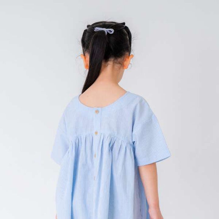 Boiled Gathered One-Piece Dress,Off white, medium image number 4