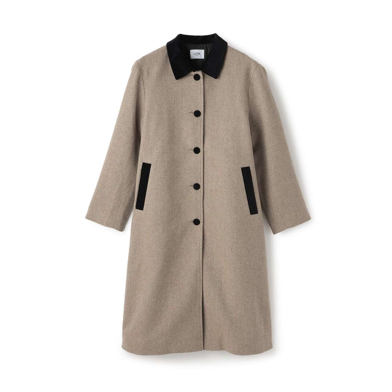 [Link] Double-Breasted Coat,Brown, large image number 0