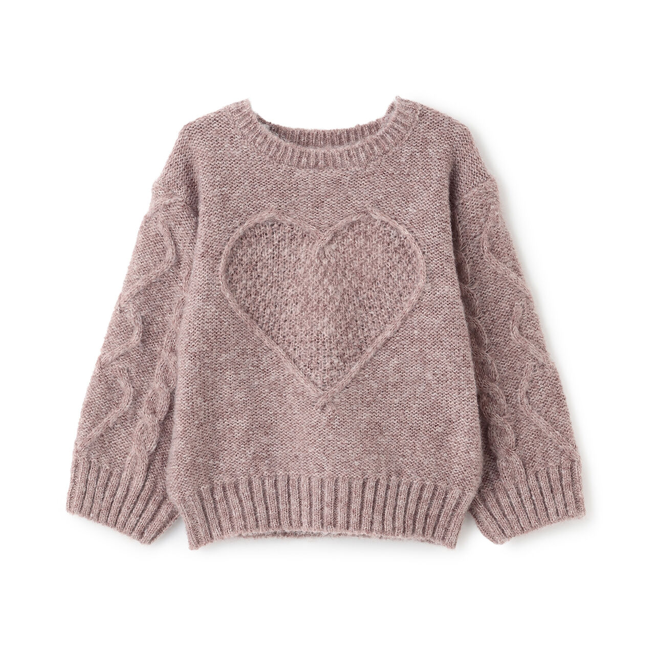 Link Heart Cable Knit,Top gray, large image number 8