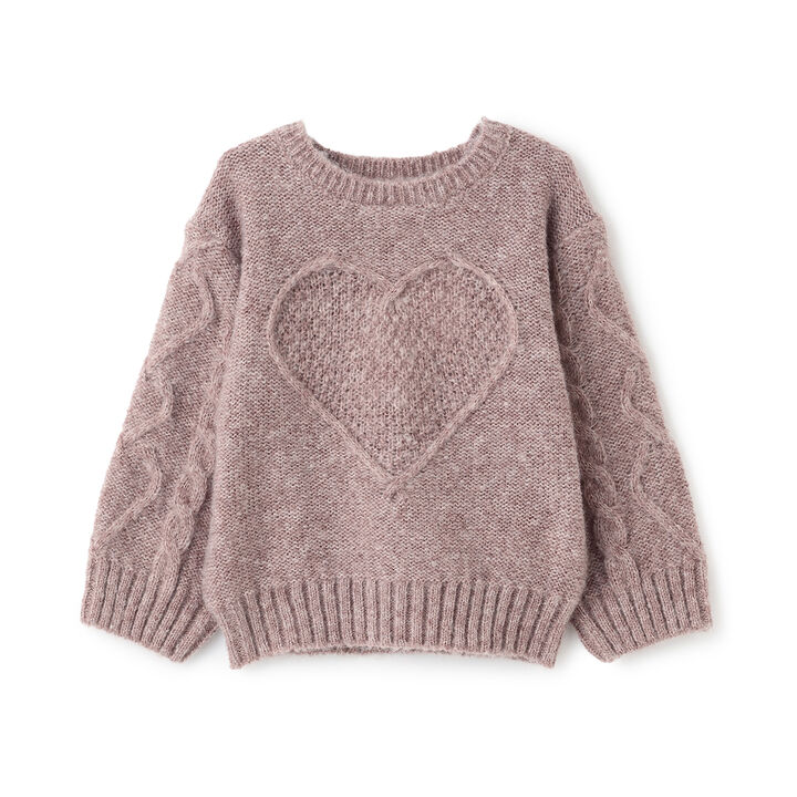 Link Heart Cable Knit,Top gray, medium image number 8