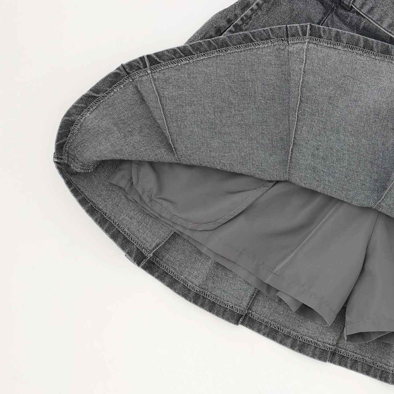[LTXC] Denim Pleated Skirt with Belt,Navy, large image number 18