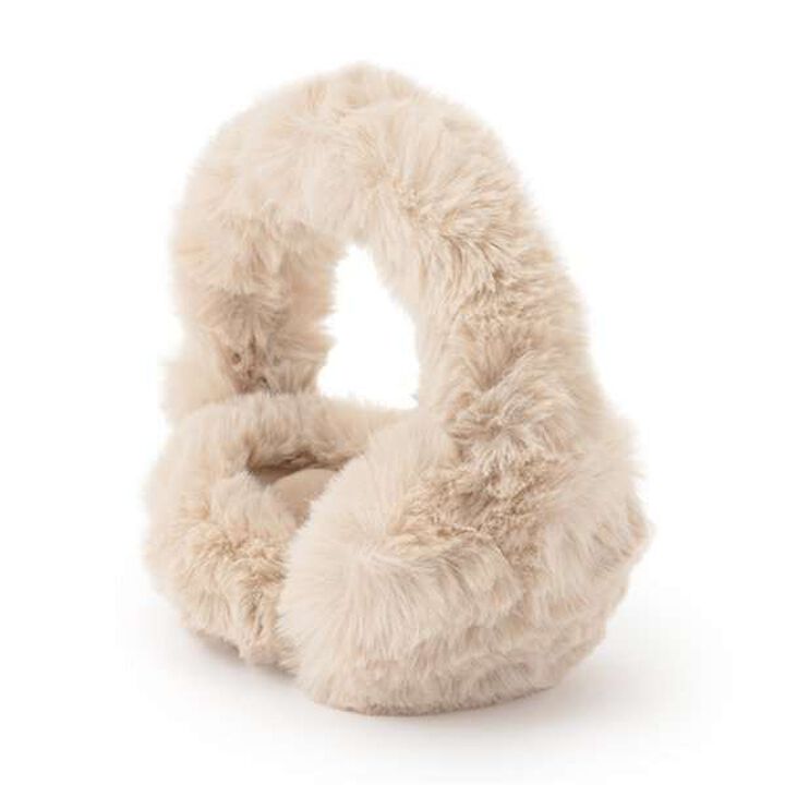 Recycled Eco Fur Ear Muffs,Beige, medium image number 1