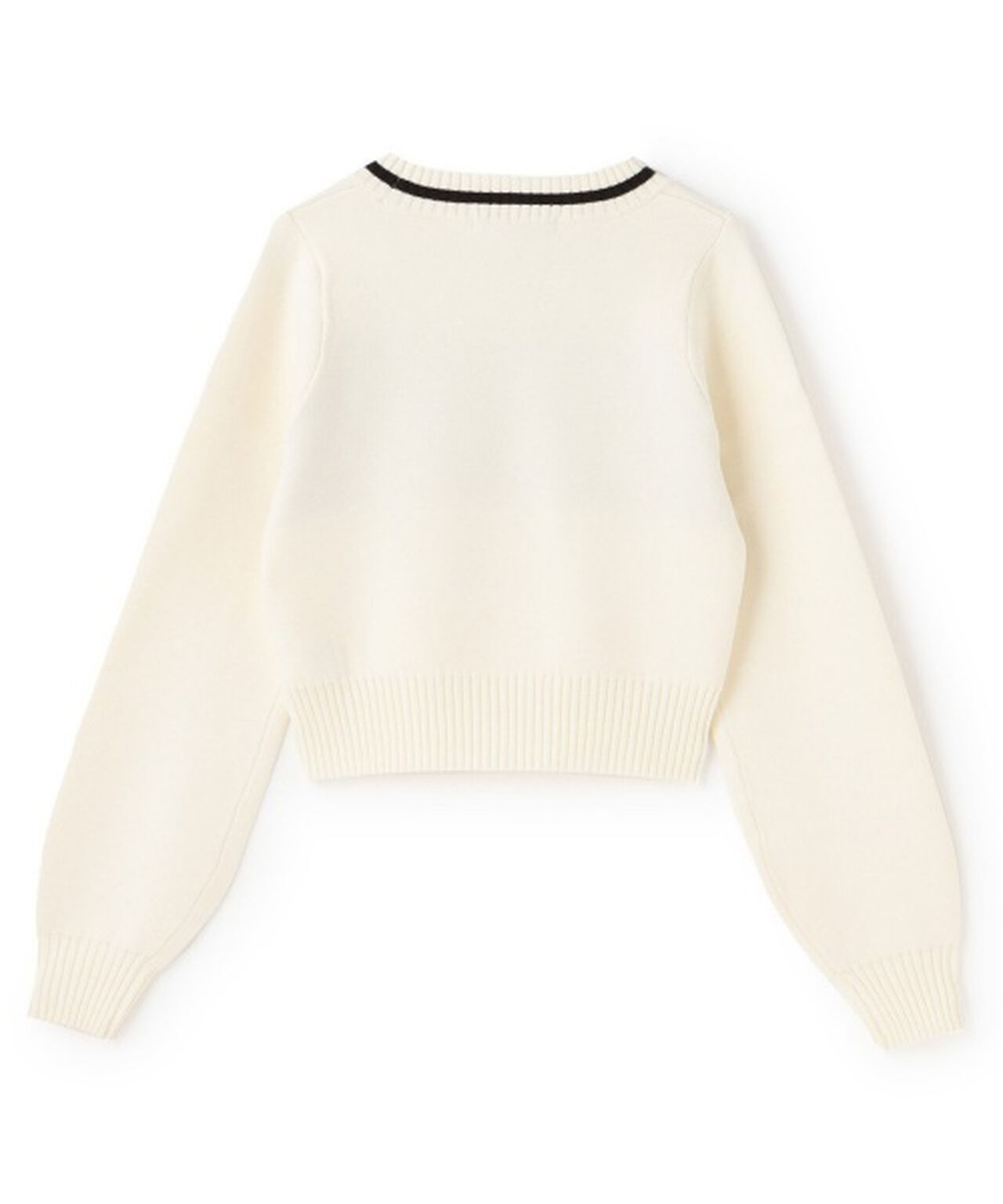 Compact Jacquard Knitwear [Korean Fashion],Off white, large image number 3