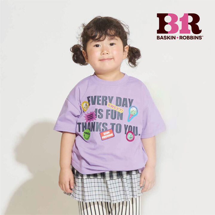 [31 Ice Cream] Wide Silhouette Sticker-Style Print Short-Sleeve T-Shirt,, medium