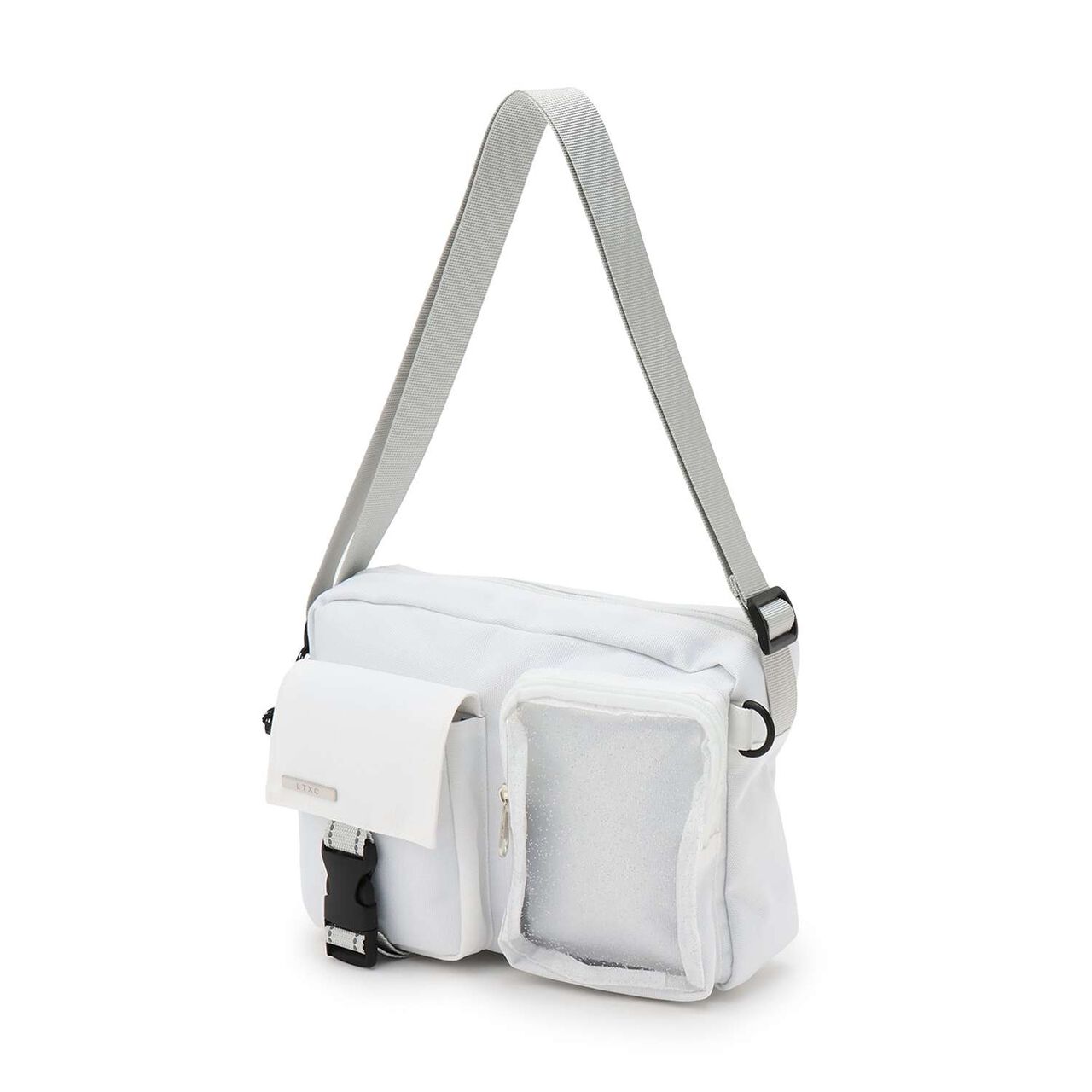 [LTXC] Clear Lame Pocket Shoulder Bag,Black, large image number 6