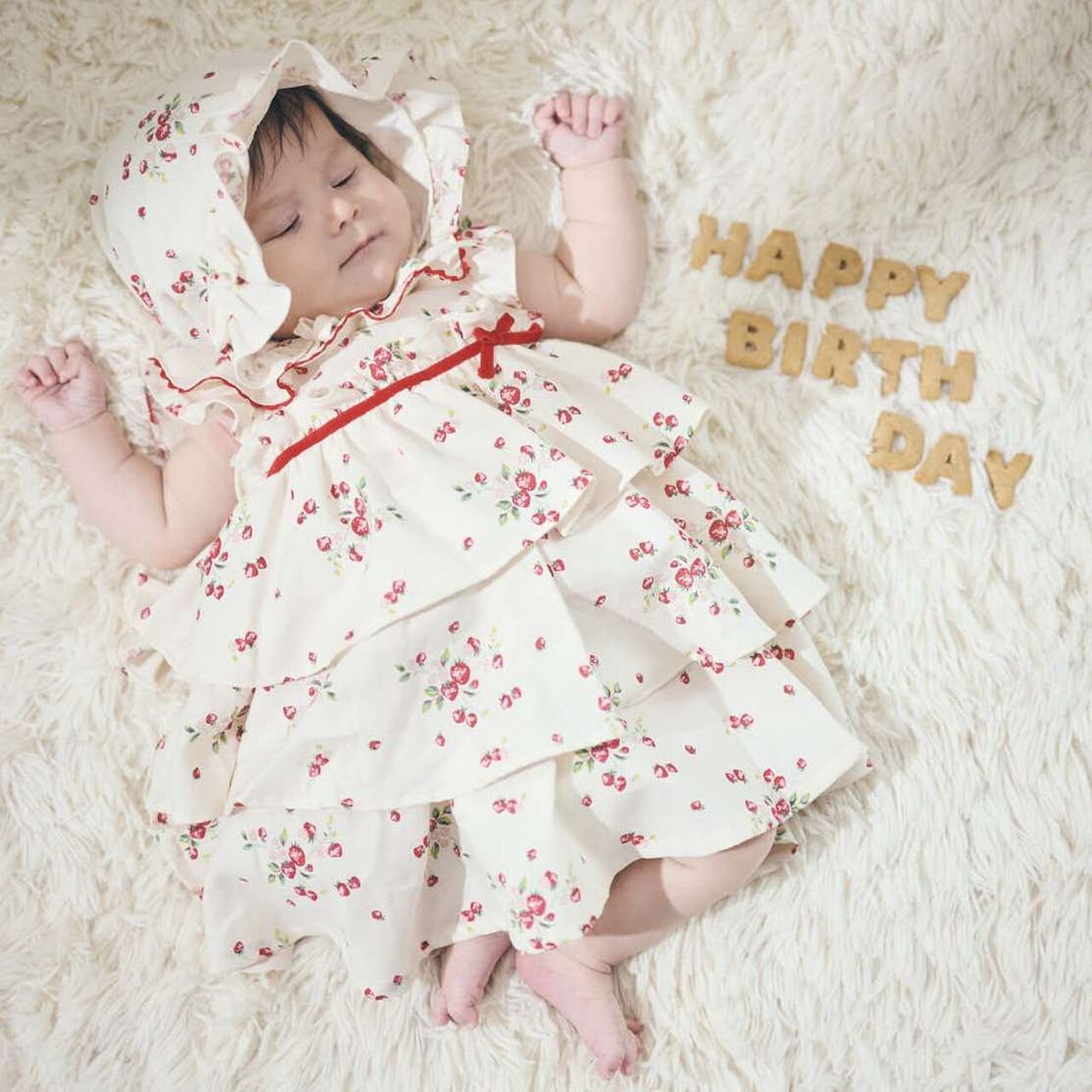 Wild Strawberry First Dress Set [Organic] [Made in Japan],Pearl white, large image number 4