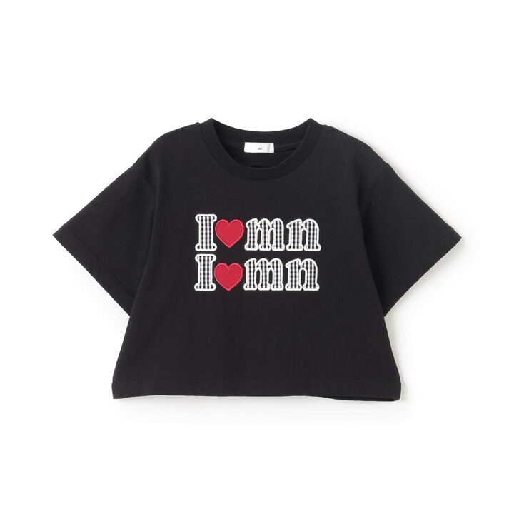 100% Cotton Logo Appliqu&eacute; Cropped Short Sleeve T-Shirt,Black, medium image number 18