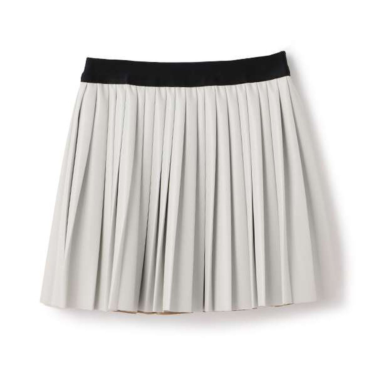 Soft Faux Leather Pleated Skirt (Inner Shorts Included),Silver, large image number 3
