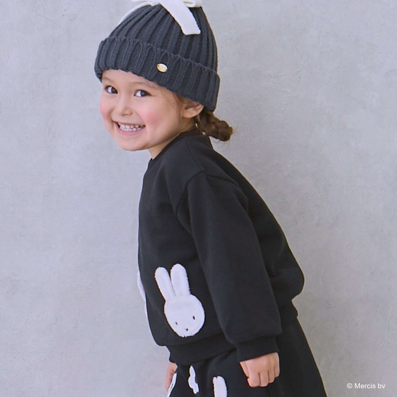 [Miffy] Motif Sweatshirt,Black, large image number 6