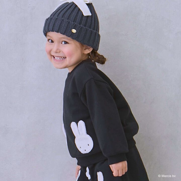 [Miffy] Motif Sweatshirt,Black, medium image number 6