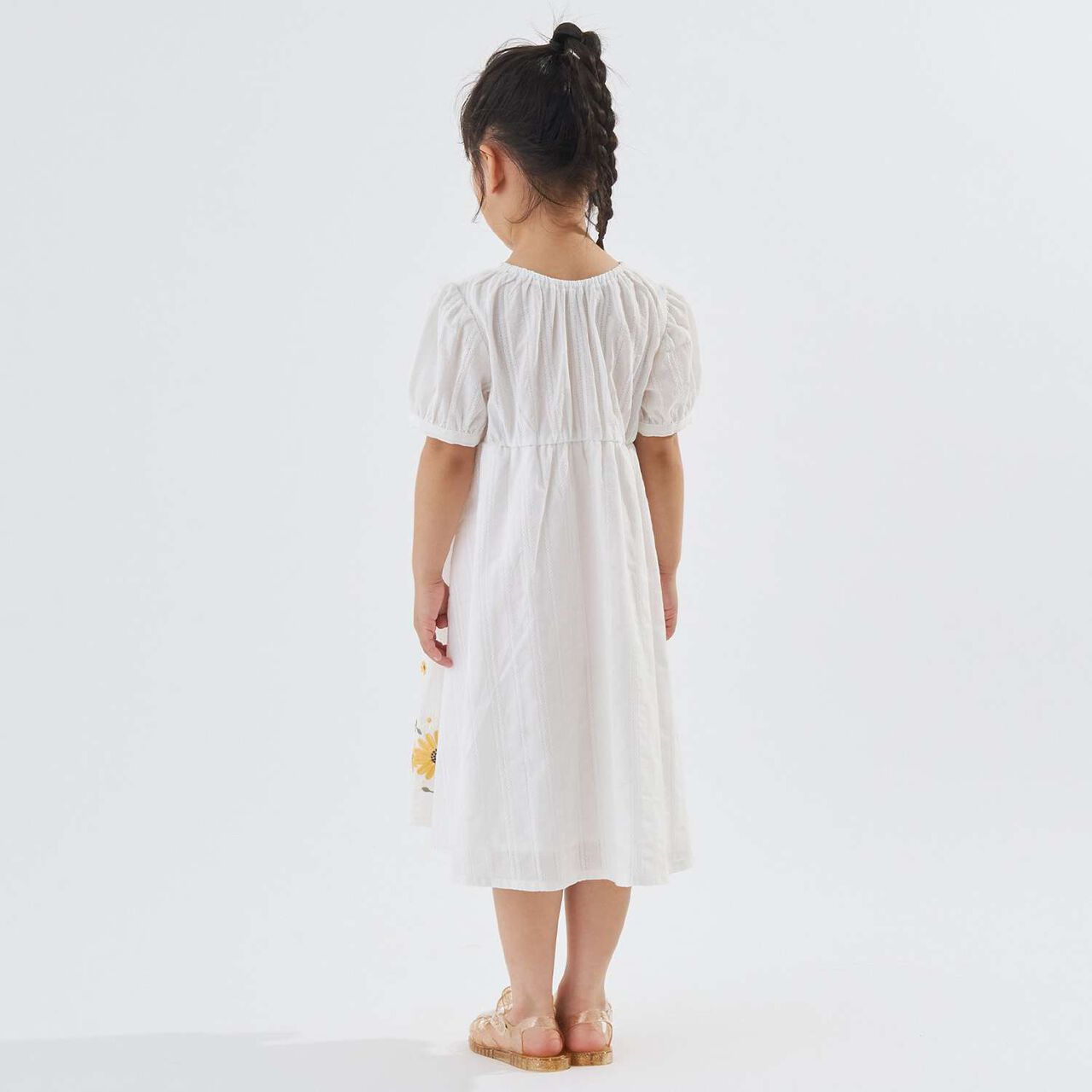Sunflower Embroidered One-Piece Dress,Off white, large image number 2
