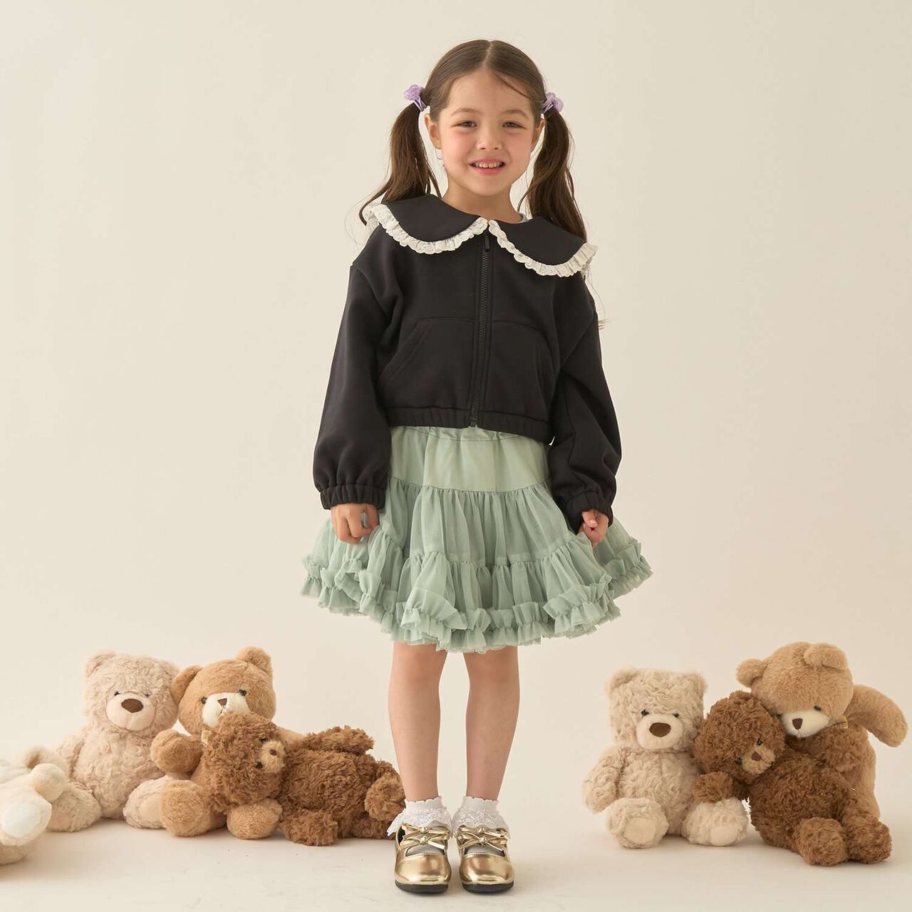 [Lycee Mine Ballet Series] Coordinatable Setup Sailor Collar Full-Zip Sweatshirt,Light blue, large image number 33