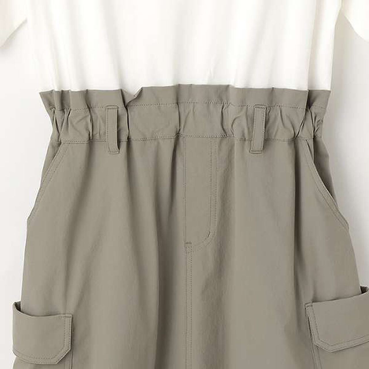 [Functional Material] Docking Cargo One-Piece Dress,Khaki, large image number 9