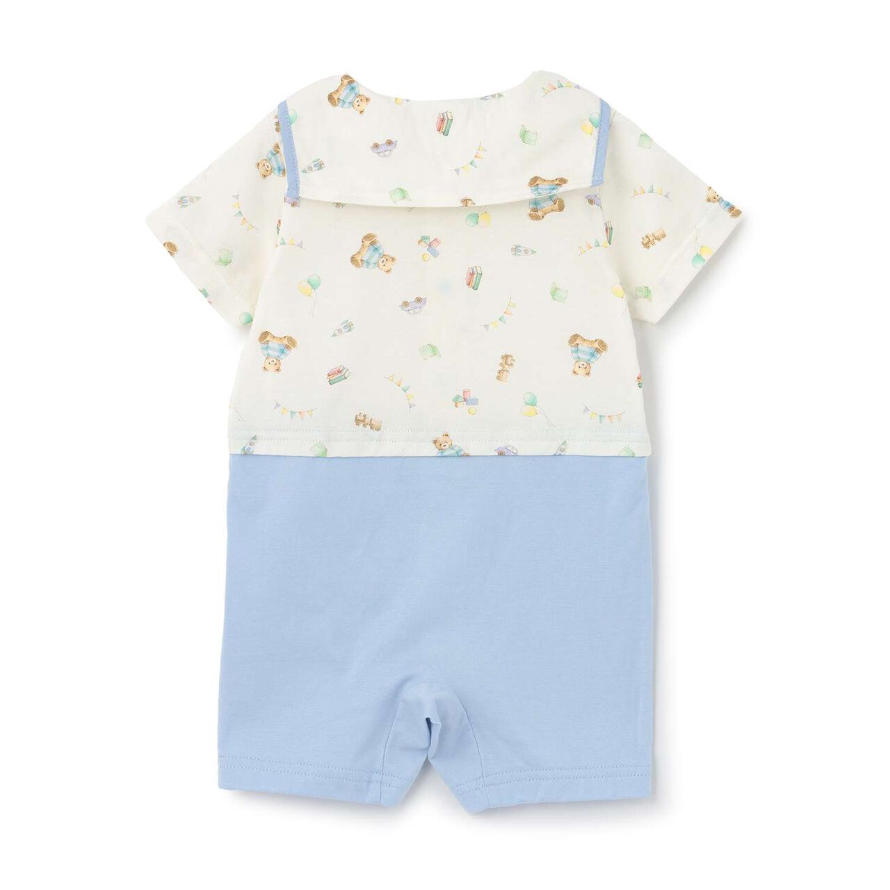 TOYS Boys Short-Sleeve Romper [Made in Japan],Blue, large image number 1