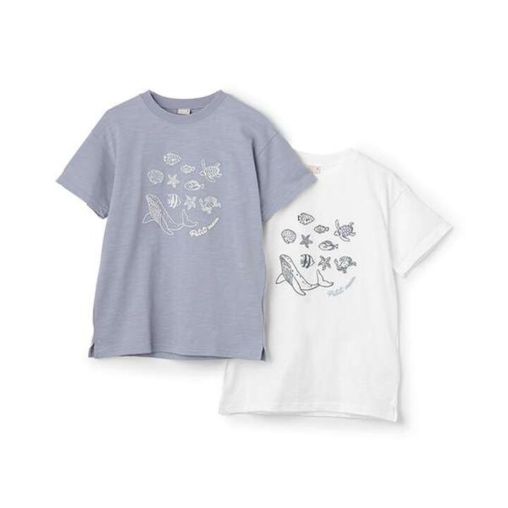 [Cool Touch] Embroidered Short Sleeve T-Shirt (Junior Size),Off white, medium image number 8