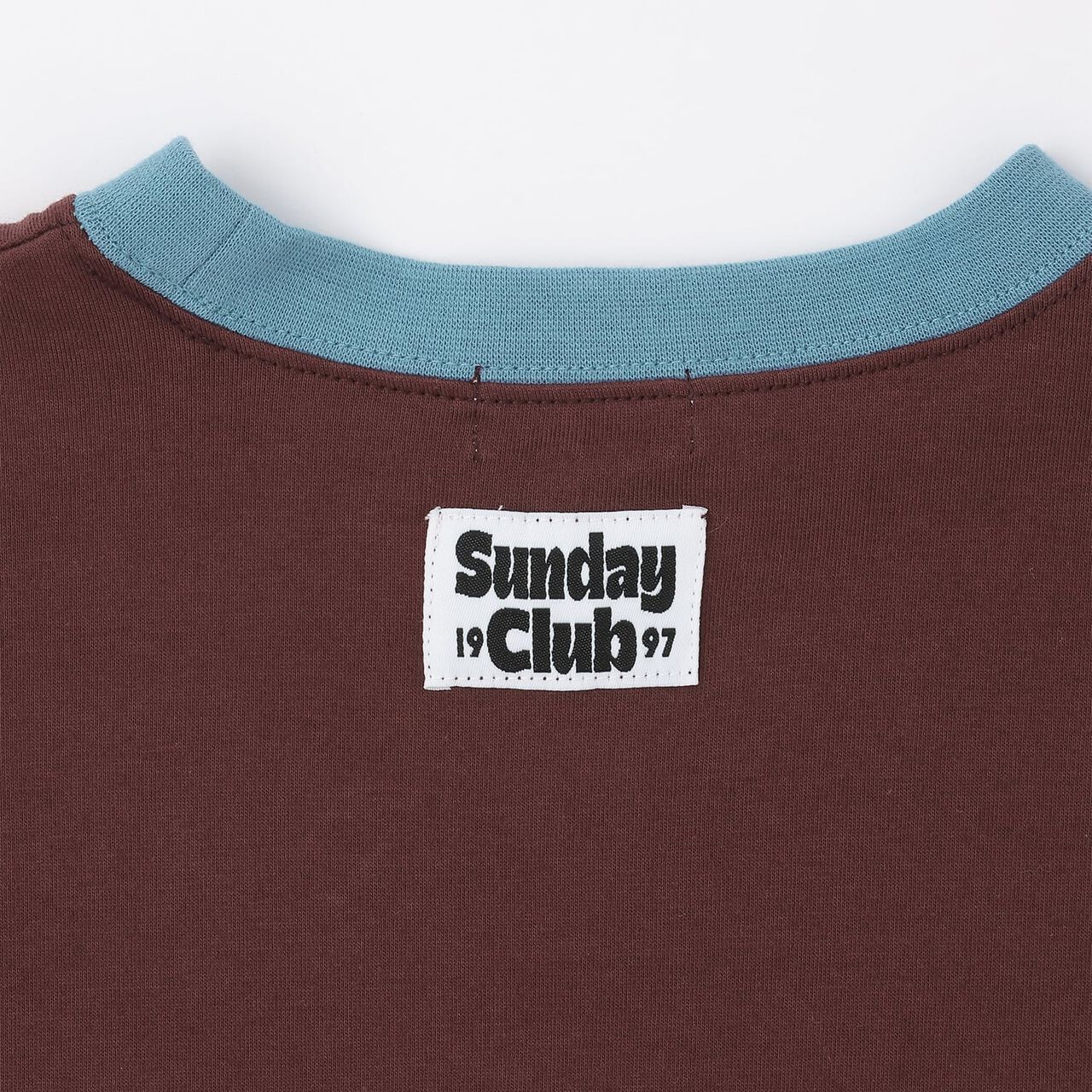 [Anti-Stain & Quick-Dry] Distressed Logo Print Ringer T-Shirt,Turquoise, large image number 9