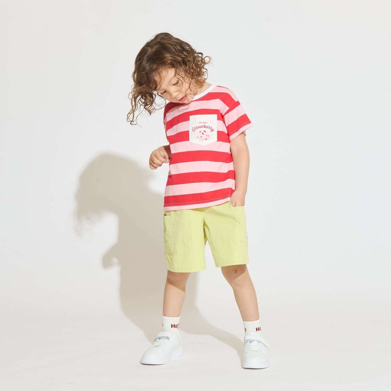 [31 Ice Cream] UV Cool Touch Shape-Retaining Sherbet T Assorted Print Striped T-Shirt,Black, large image number 20