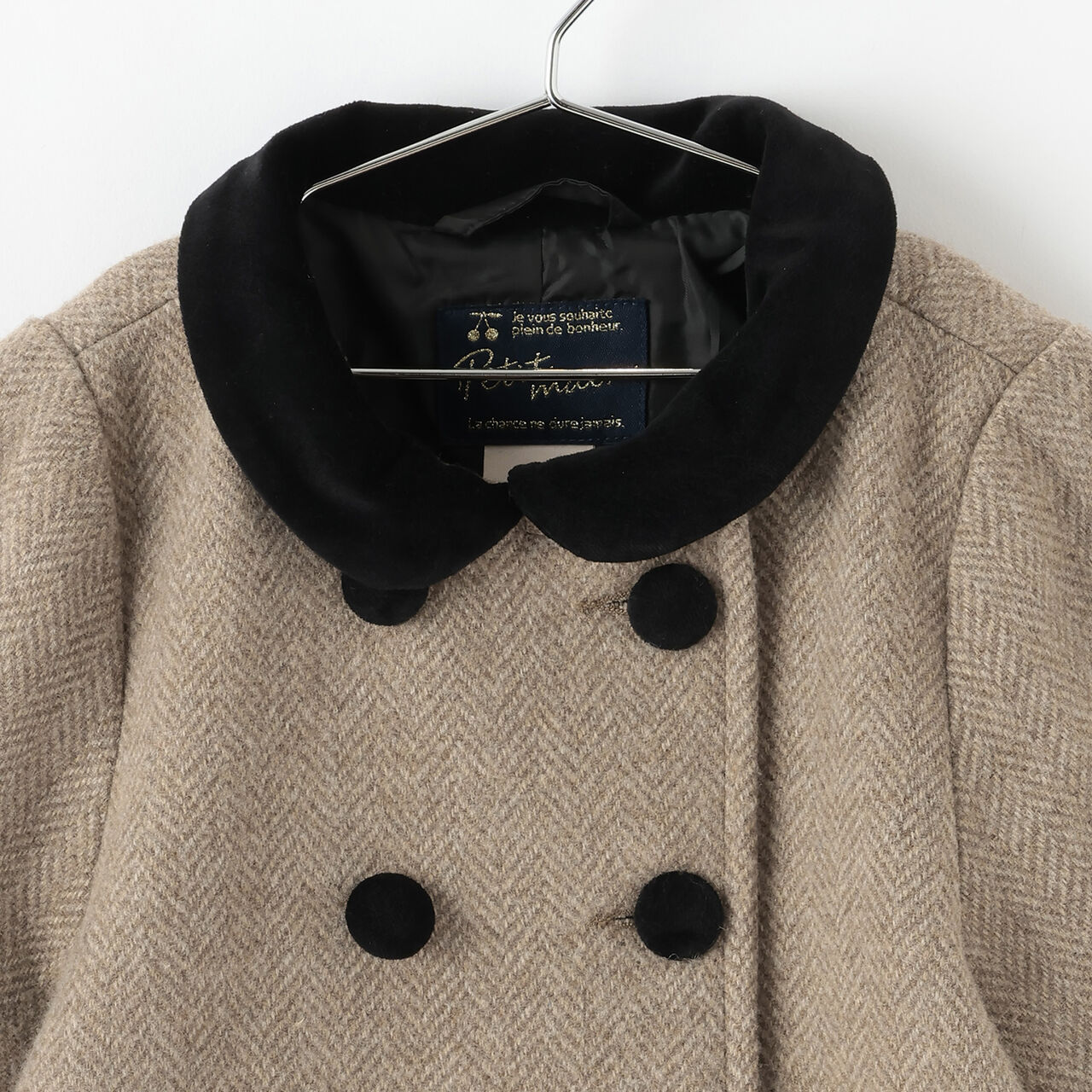 [Link/Washable] Double-Breasted Coat,Navy, large image number 10