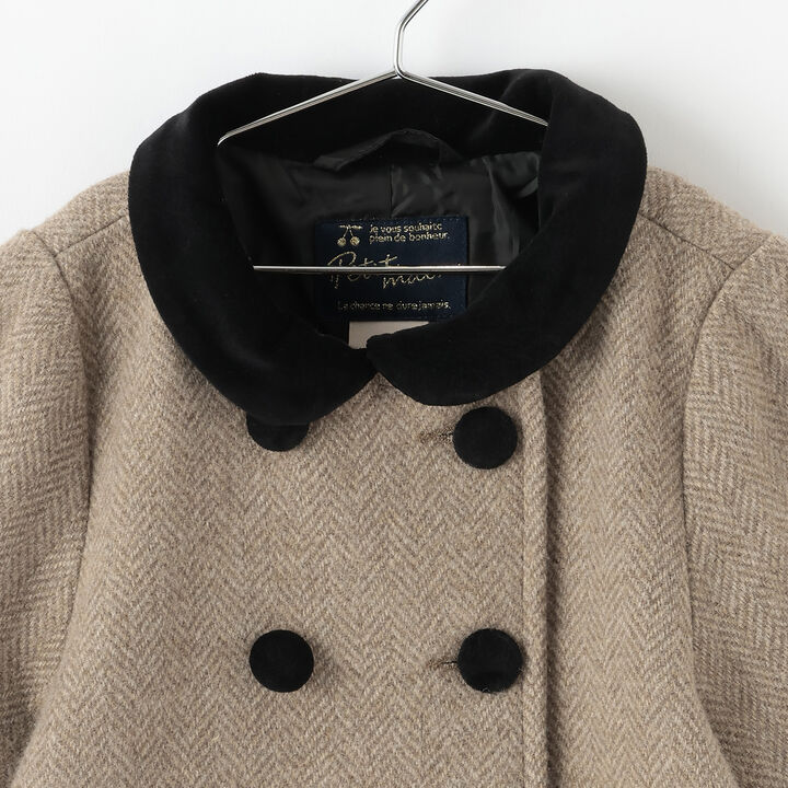 [Link/Washable] Double-Breasted Coat,Navy, medium image number 10