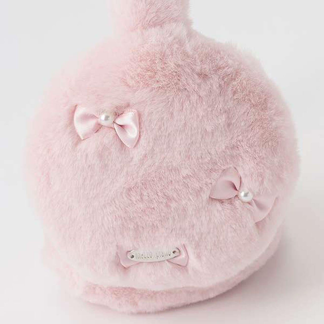 Ribbon Faux Fur Earmuffs,Pink, large image number 2