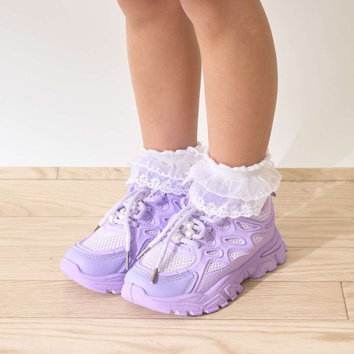 Pearl-Embellished Sneakers,Lavender, medium image number 5