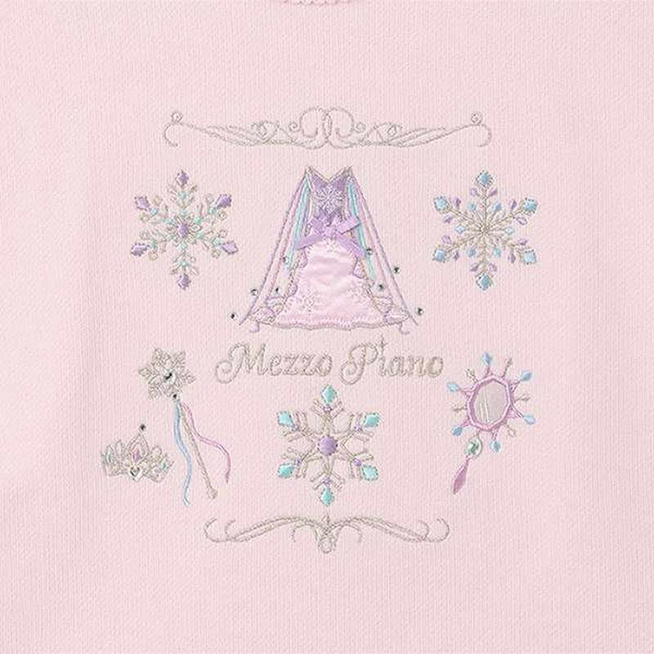 Snow Queen Motif Sweatshirt,Light pink, large image number 3