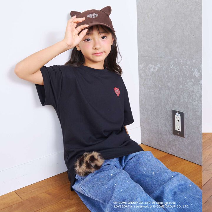 [Parent-Child Matching] LOVEBOAT Loose T-Shirt,Black, medium image number 11