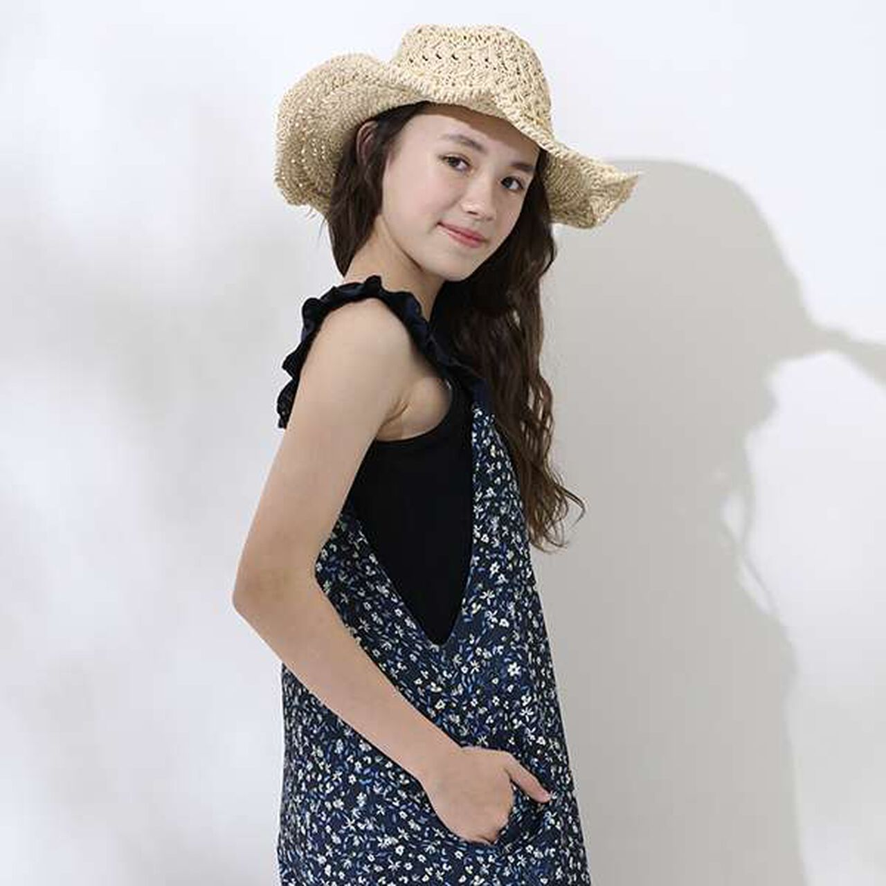 [AMI] Mesh Striped Knit + Inner Wear Set with Cups,Black, large image number 9