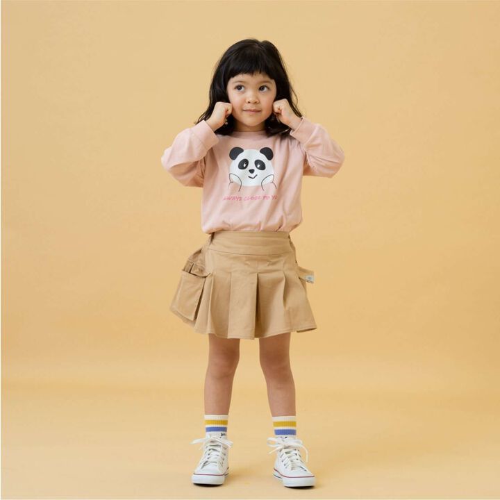 Pleated Cargo Culottes,Light khaki, medium image number 4