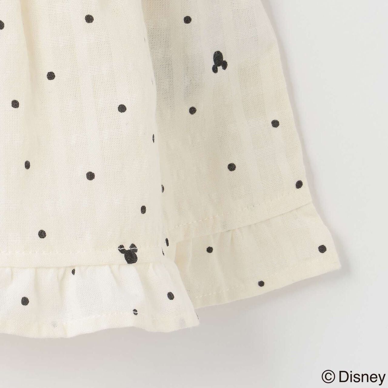 [Disney] Collar Embroidered Tiered One-Piece Dress,Navy, large image number 7