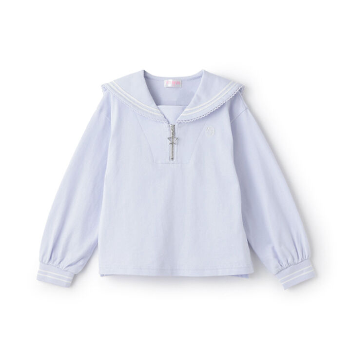Sailor Collar Zip Pullover,Off white, medium image number 11