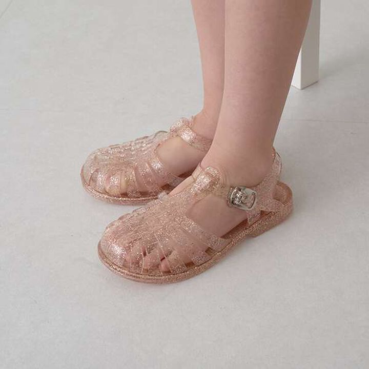 Clear Lamé Rubber Sandals,Silver, medium image number 7