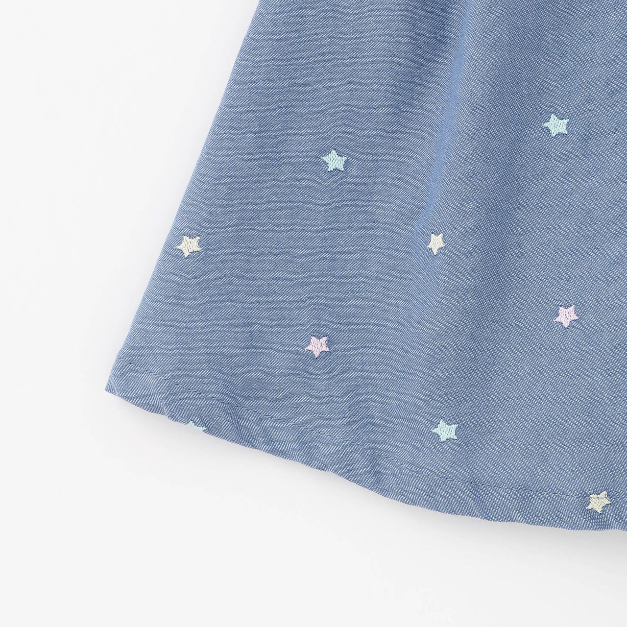 Shoulder Opening Short Sleeve T-Shirt & Star Camisole Dress Set,Sax blue, large image number 6