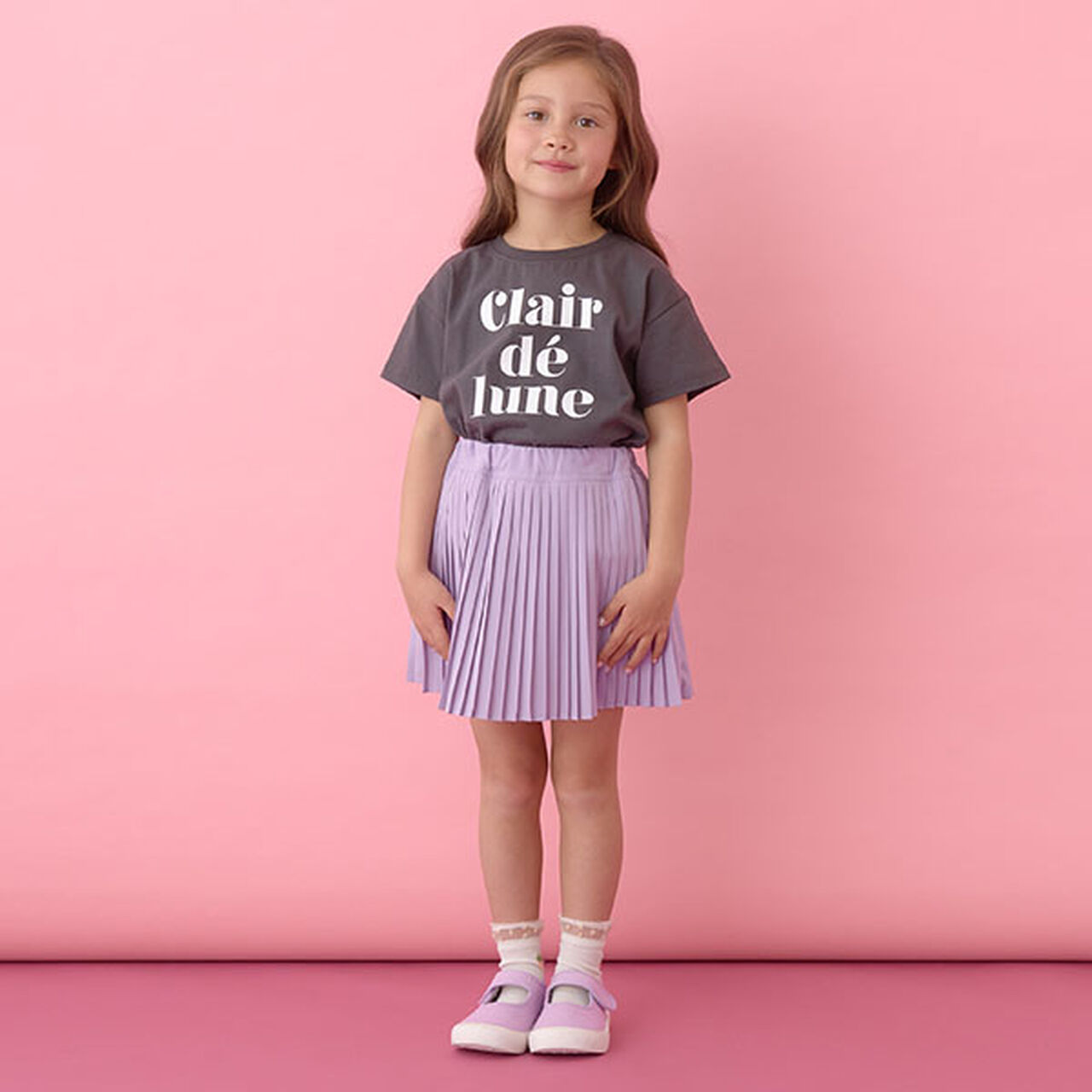 Pleated Skirt (Inner Pants Included),Off white, large image number 5