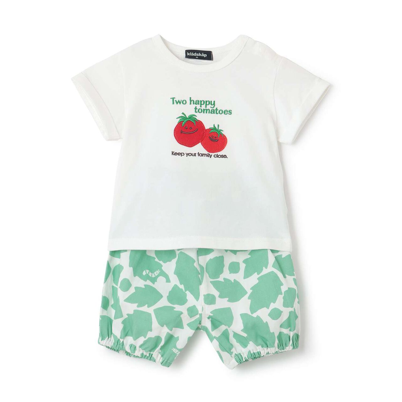 Tomato Appliqu&eacute; Short Sleeve T-Shirt Outfit Set,Off white, large image number 0