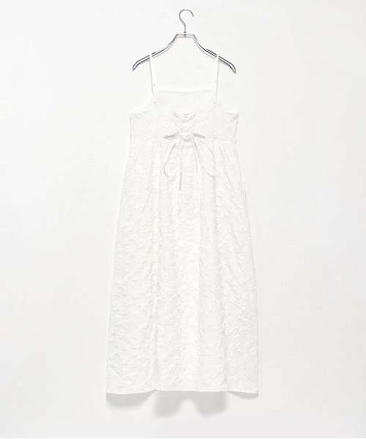 Flower Jacquard Camisole One-Piece Dress,Black, medium image number 4