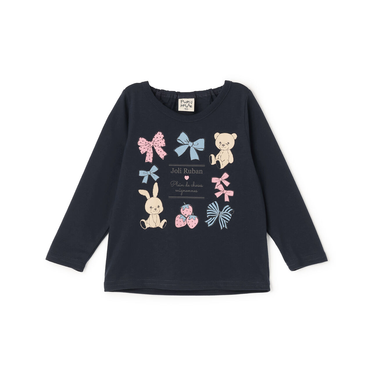 990T Long-Sleeve Plush Ribbon,Navy, large image number 8