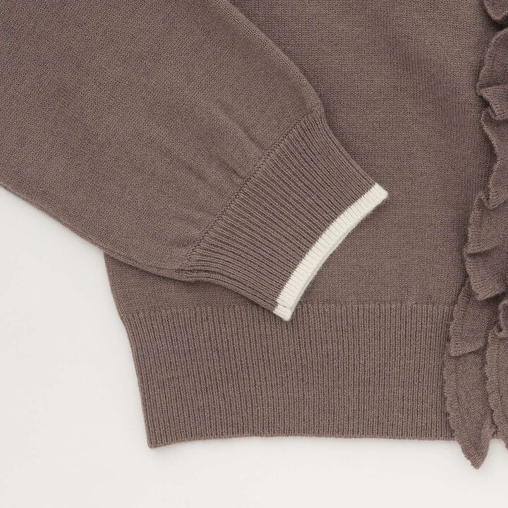 Frill Collar Cardigan,Mocha tea, medium image number 10