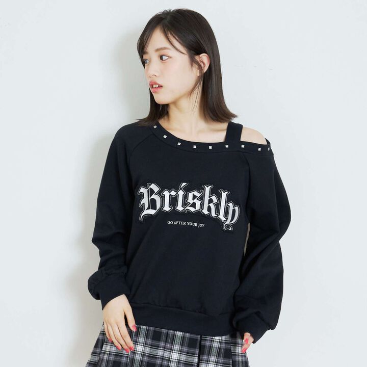 [LTXC/Cotton 100%] One-Shoulder Pullover,Black, medium image number 5