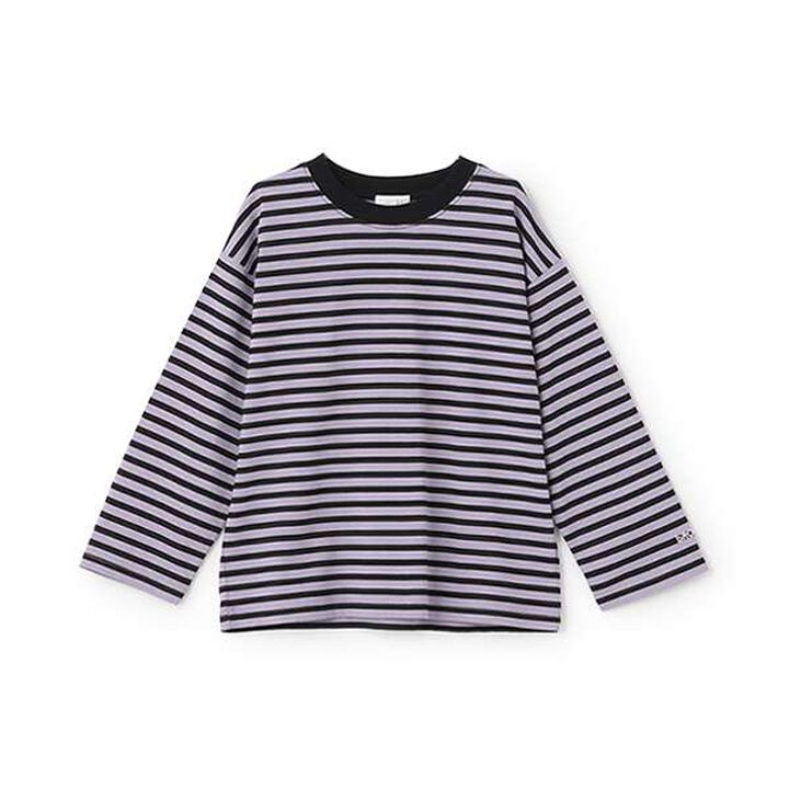[Daily Standard Wear] Relaxed Oversized Stripe Long-Sleeve T-Shirt,Lilac, medium image number 15