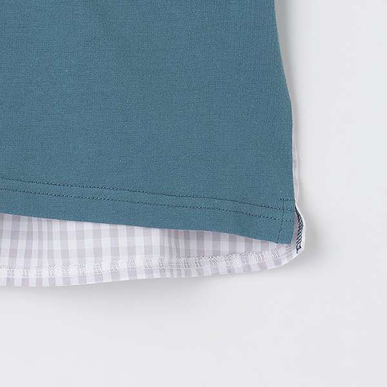 Gingham Pocket Short Sleeve T-Shirt,Moderate green, large image number 6