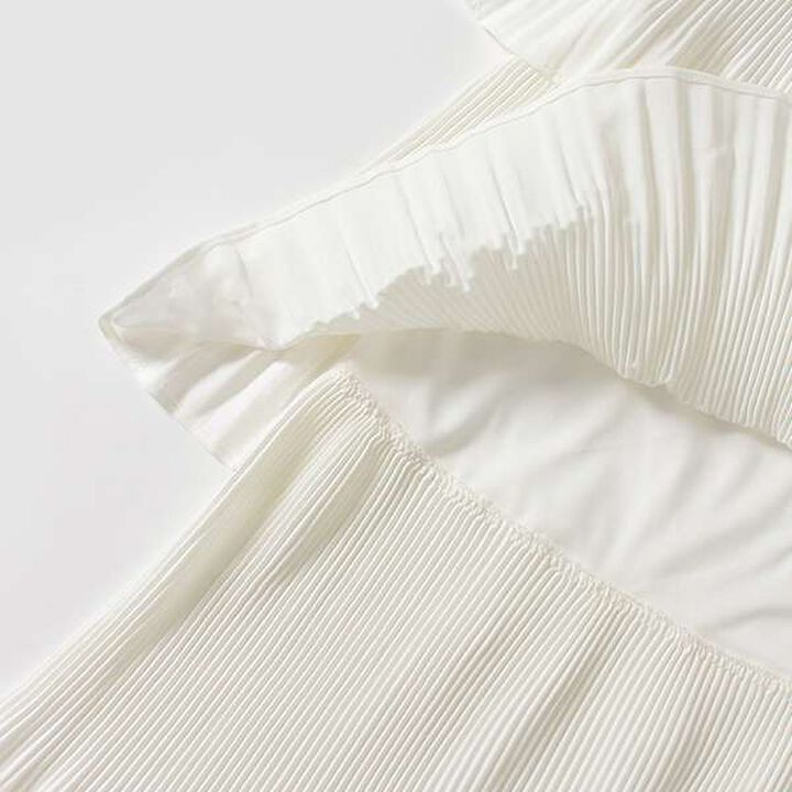 Pleated Tiered Skirt,Off white, medium image number 4