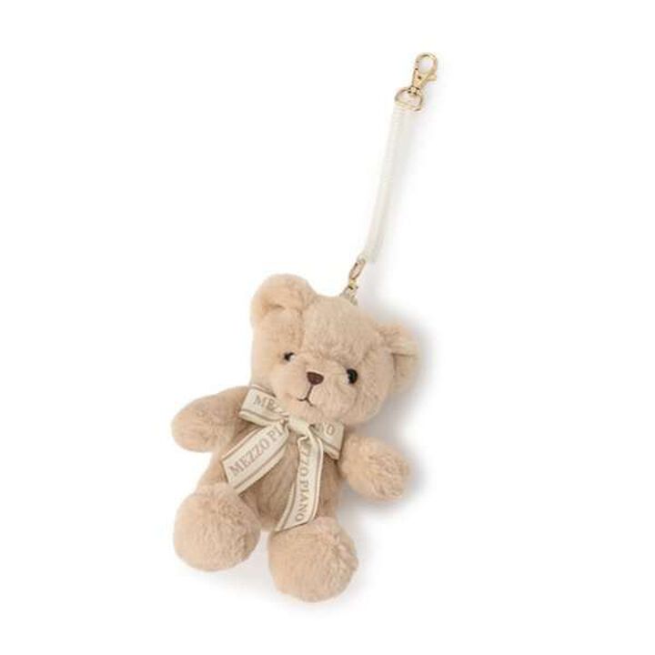 Bear Plush Toy Pass Case,Light beige, medium image number 0